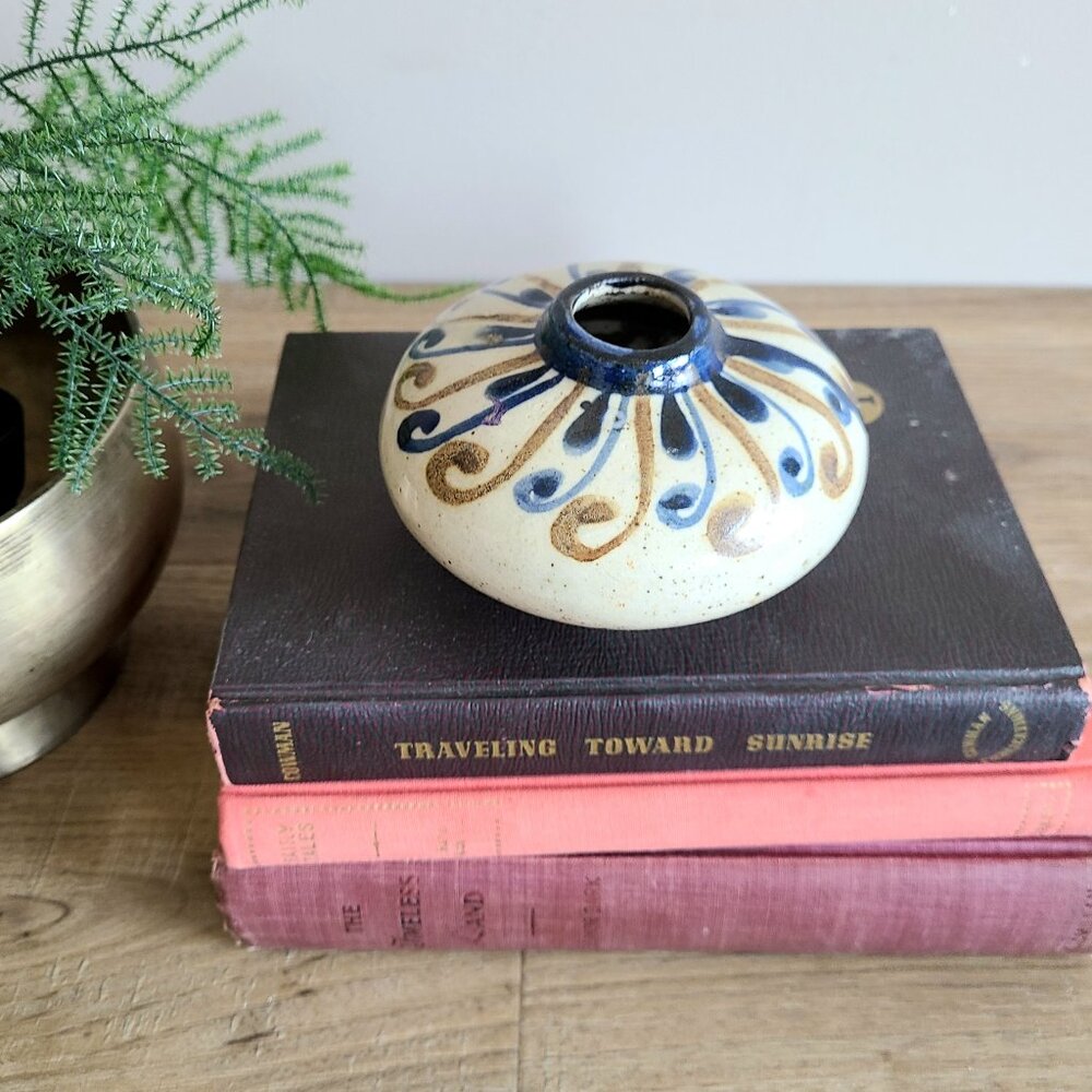 Hand painted ceramic bud vase.